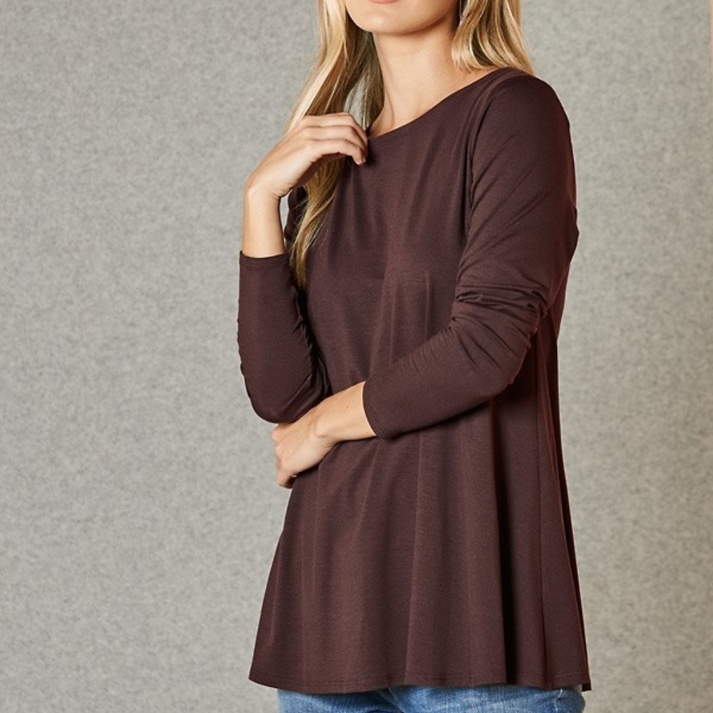 EILEEN FISHER Fine TENCEL-Jersey Jewel-Neck Top